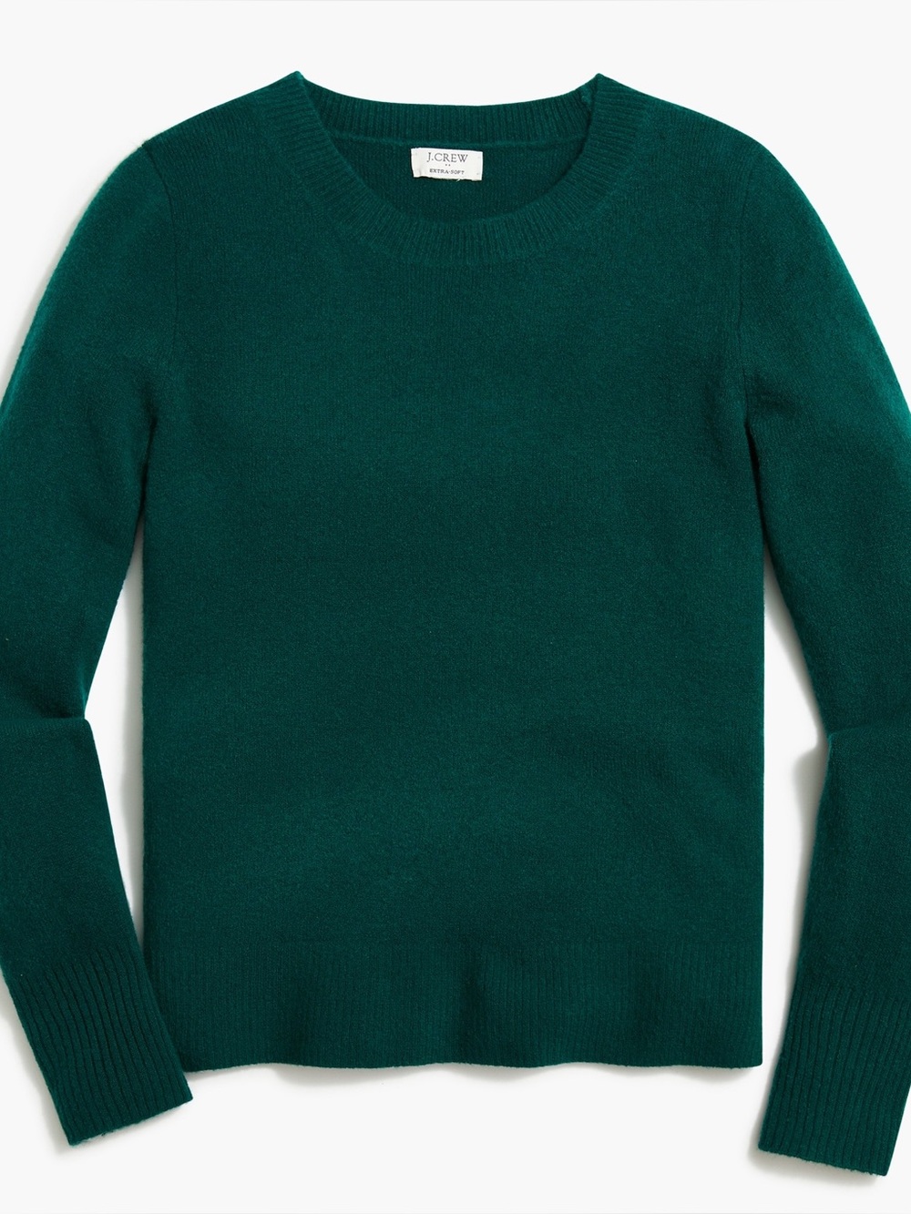 JCrew "Extra-Soft" sweater in deep green